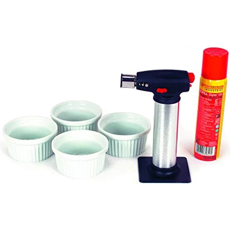 ROTHENBERGER Industrial Crème Brûlée Set, Gasbrenner mit RoFill Gaskartusche, großer Gastank, vielseitig einsetzbar für Flambieren und Karamellisieren – Bild 3
