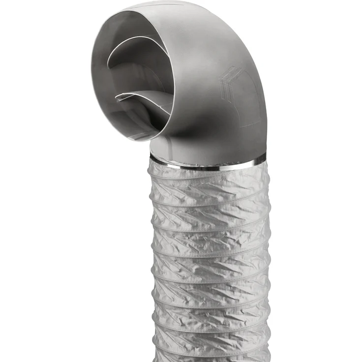 Naber COMPAIR PRIME flow® P-RBVX 150 Rohrbogen 90° mit Flexkanal 1000 mm, hellgrau, N-Klick-System und zwei Schlauchklemmen