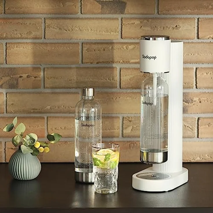 Sodapop Wassersprudler Cooper weiß inkl. 1x PET-Flasche, Stylisch und platzsparend, Höhe 44,8 cm – Bild 3