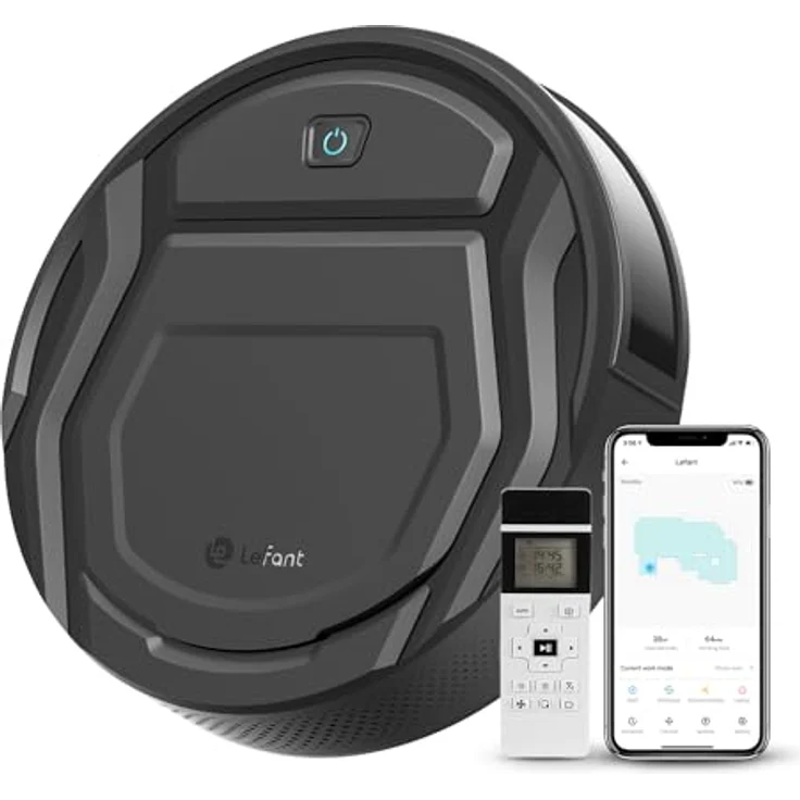 Lefant Saugroboter, Superschlank WLAN Roboterstaubsauger, Kompatibel mit Alexa Sprachsteuerung, Staubsauger Roboter Selbstaufladung Leise für Haushaltsreinigung/Tierhaare/Haare/Staub/Teppich M210P – Bild 1