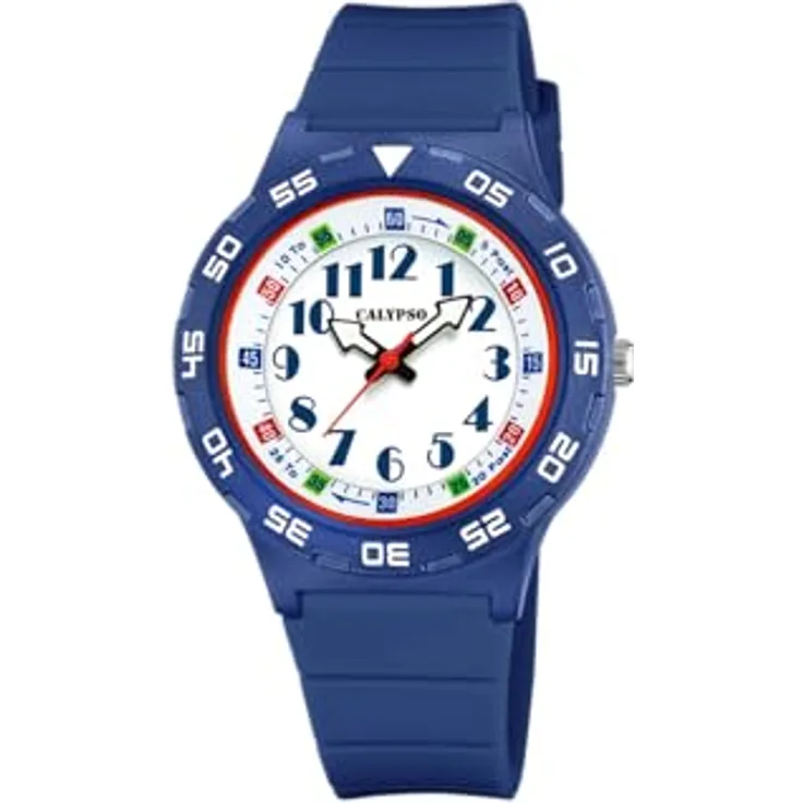 Calypso analog K5828/5 Kinderuhr, weiß 11mm Kalender ohne Klappverschluss