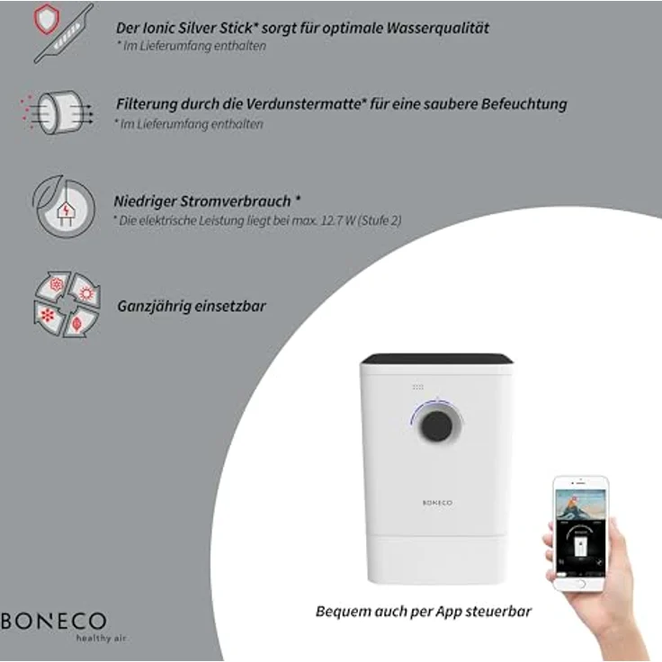 Boneco Luftbefeuchter, Weiß, 400 × 280 × 433 mm – Bild 4