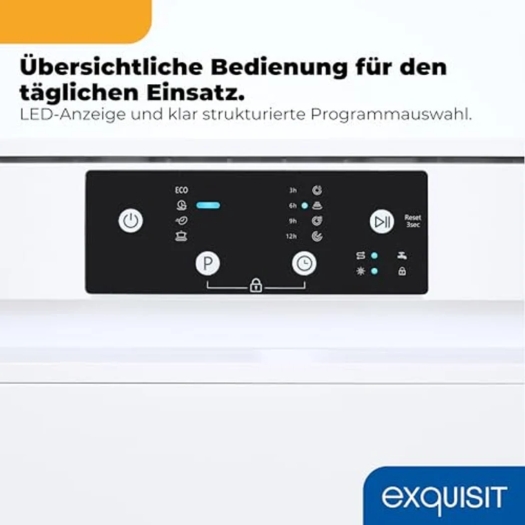 Exquisit GSP9114-450D, Geschirrspüler mit 14 Maßgedecken, 4 Programmen und Startzeitvorwahl, weiß – Bild 5