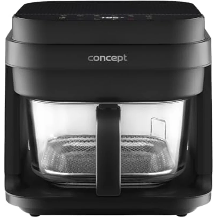 Concept Heißluftfritteuse GLASS & FAST FR5500, 5,5 L mit digitalem Touchscreen und 7 voreingestellten Programmen, Schwarz – Bild 3