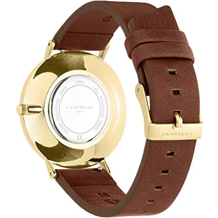 Liebeskind Berlin Damen Analog Quarz Uhr LT-0252-LQ, Edelstahlgehäuse IP Gold, Lederarmband braun, 38 mm, kratzunempfindliches Mineralglas, bis 5 bar wasserdicht – Bild 4