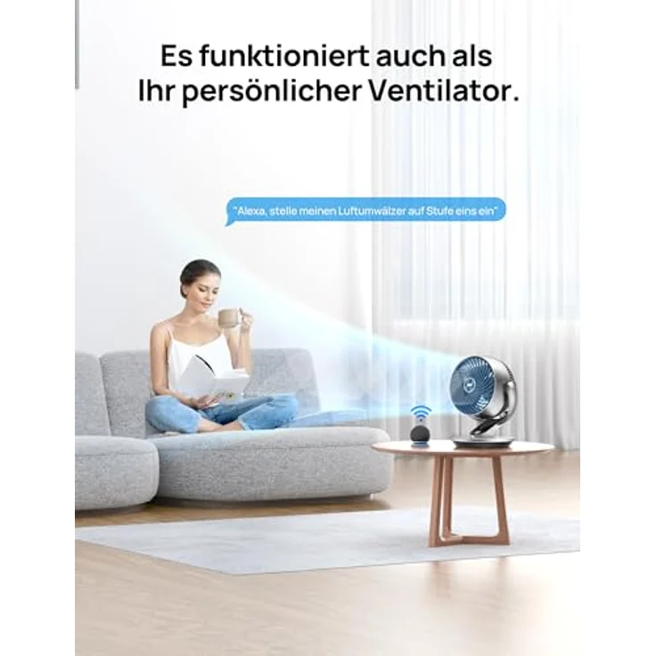 Dreo Lynx S, 28dB Leiser Smart Tischventilator mit Fernbedienung, 21M Windentfernung, 4 Geschwindigkeiten, 5 Modi, 12H Timer, 90° Auto- und 120° manuelle Oszillation – Bild 4