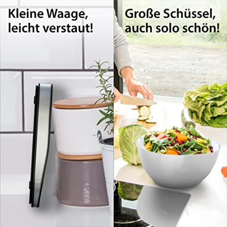 ADE KE1912 Küchenwaage digital KE 1912 Tosca (Elektronische Waage mit abnehmbarer Schüssel aus, Edelstahl), 5 kilograms, silber – Bild 7