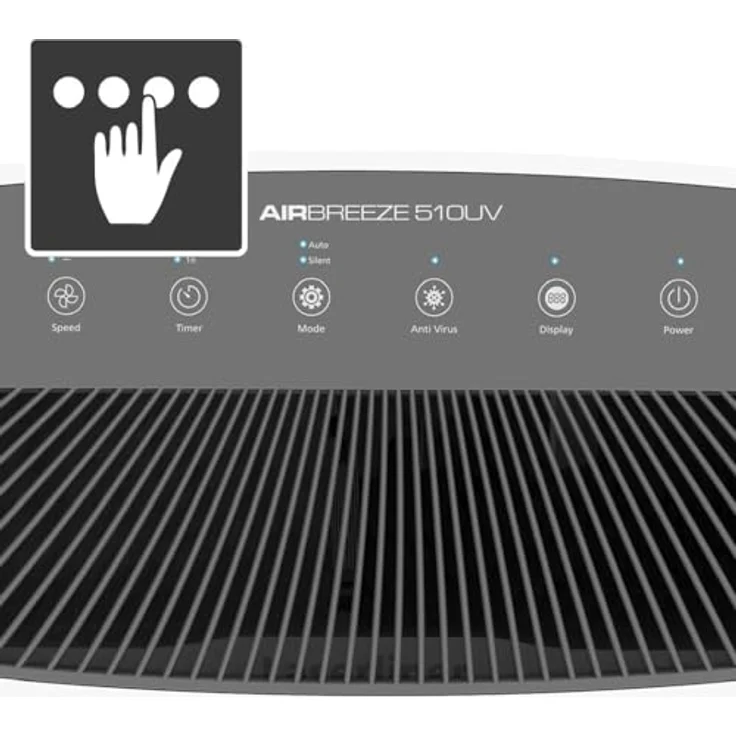 Laserliner AirBreeze 510UV, Luftreiniger für Räume bis 110m² mit Luftfeuchtigkeitsanzeige, Weiss – Bild 2