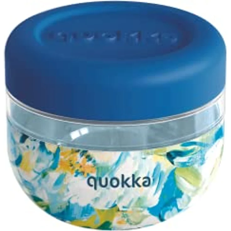 Quokka BUBBLE BLUE PEONIES, Lunchbox aus MS mit Silikonhülle, BPA-frei, 500 ml – Bild 1