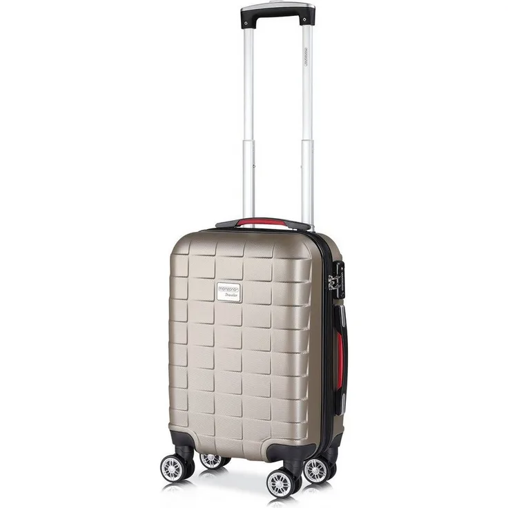monzana Hartschalen-Trolley Exopack Line, 4 Rollen mit TSA-Sicherheitsschloss, abteilbarem Innenraum, 360° Rollensystem - schwarz