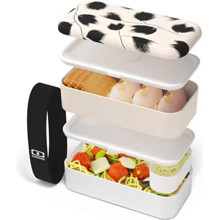 Monbento Bento Box MB Original Plume mit Fächer Made in France - Auslaufsicher - Lunch Box Perfekt, Lunchbox, Weiss – Bild 6