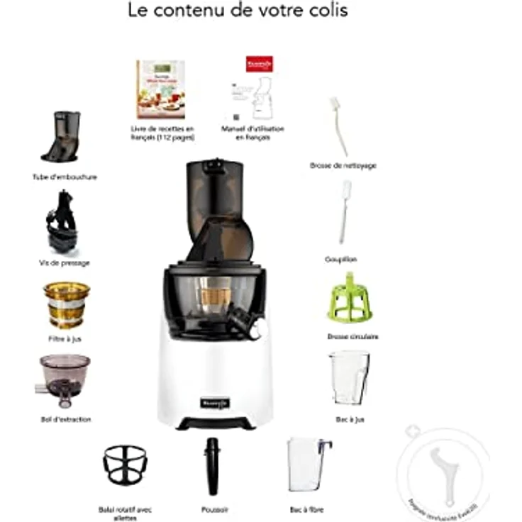 Kuvings EVO820 Whole Slow Juicer, 240W, 0,4L, matt weiß – Bild 5
