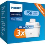 Philips AWP211/10 Micro X-Clean Filter – Passt Brita Maxtra, 3-Pack, Wasserfilter mit Reduzierung von Schadstoffen und Kalkschutz