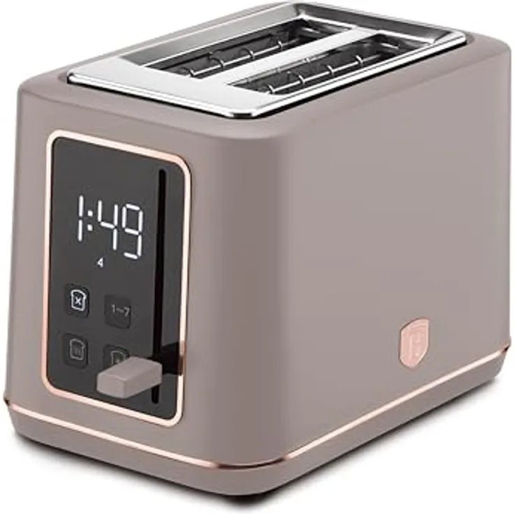 Berlinger Haus BH9664 Digital Toaster, 7 Bräunungsstufen, matte taupe, mit Auftau- und Aufwärmfunktion