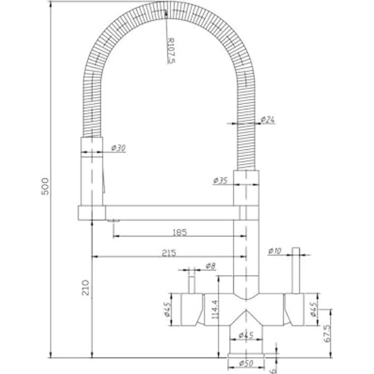 Neues Wasser AORA GT600 Umkehrosmoseanlage – 8-Stufen-Filtration, tankloses Direkt-Flow-System, 3-Wege-Armatur STATEMENT Schwarz – Bild 9