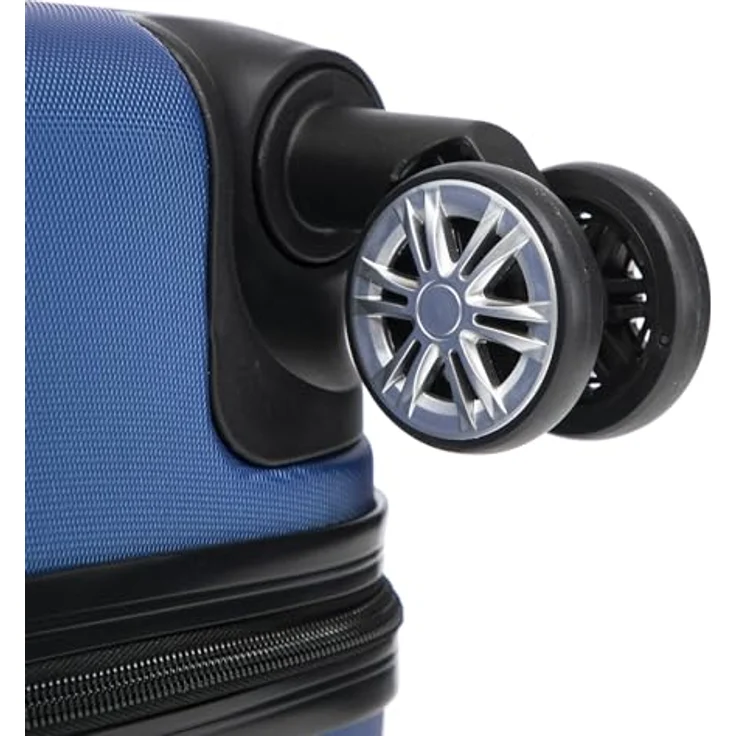 YONSLY Trolley Reisekoffer Set, Hartschalenreisekoffer M mit Zahlenschloss, 4 Rollen 360°, Gummigriff, Dunkelblau – Bild 5