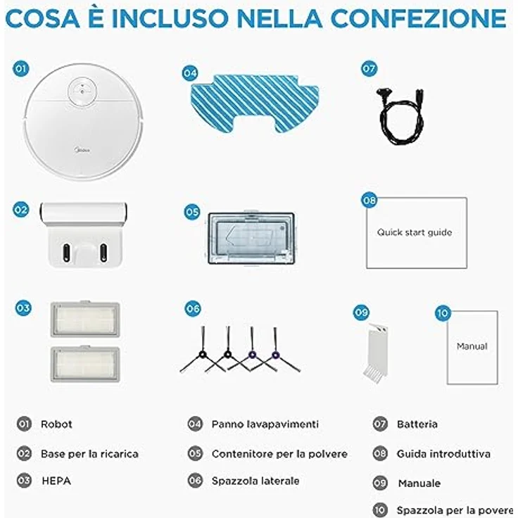 Midea I5C Saugroboter mit Wischfunktion, 90 min Akkubetrieb, schwarz – Bild 7