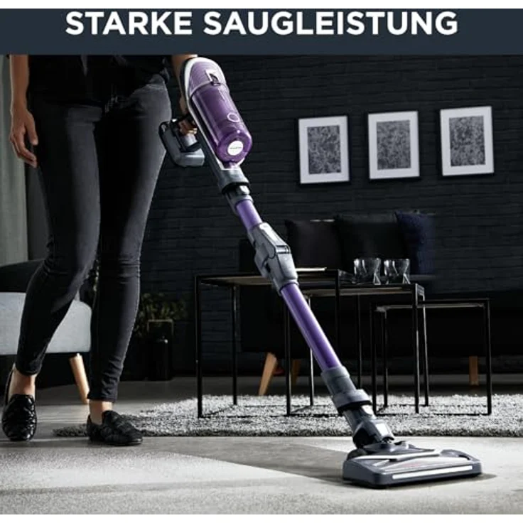 Rowenta RH9638 XForce Flex 8.60 Allergy Handstaubsauger, 35 min Akkubetrieb, mit Flex-Gelenk, grau-lila – Bild 3