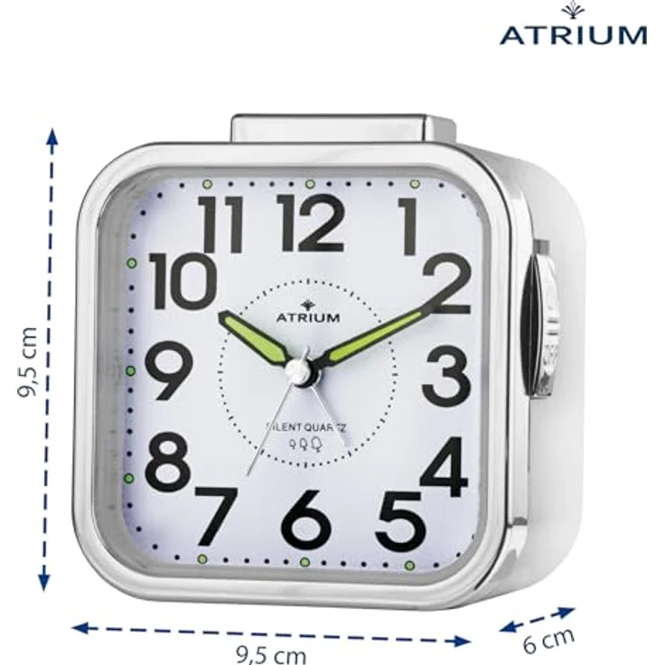 Atrium A530-0 Seniorenwecker, Analog Quarz mit lautlosem Betrieb, großen Zahlen und extra lautem Glockensignal, weiß – Bild 2