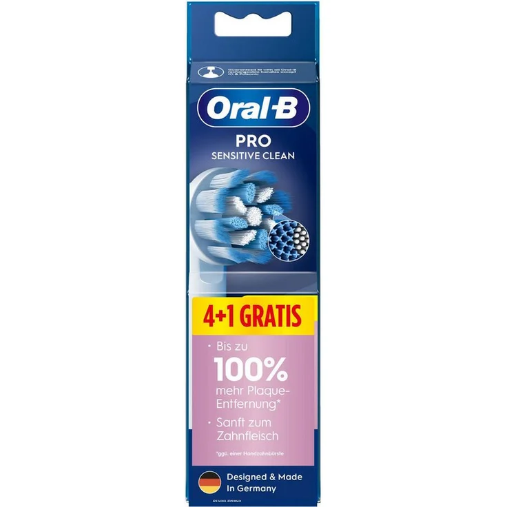 Oral-B Pro Sensitive Clean, Aufsteckbürsten 4+1 Gratis, ultra-weiche Borsten für sanfte Zahnreinigung und reduzierte Zahnfleischentzündungen