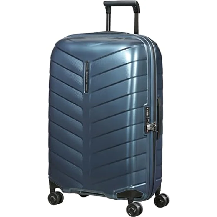 Samsonite Attrix - Spinner M, Koffer, 69 cm, 73 L, Blau (Stahlblau) - Robuster Mittelgroßer Koffer mit Roxkin Material und Doppelrohr-Zuggriff - Preisvergleich – Bild 1