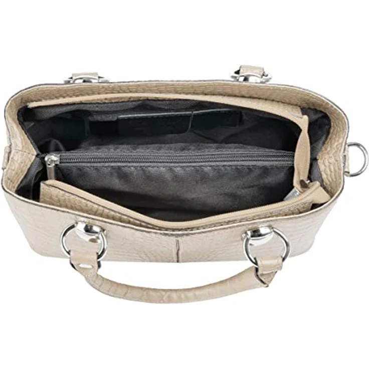 Cluty Umhängetasche, echt Leder, Kroko-Optik, Made in Italy, 2-geteiltes Hauptfach, verstellbarer Schultergurt – Bild 7