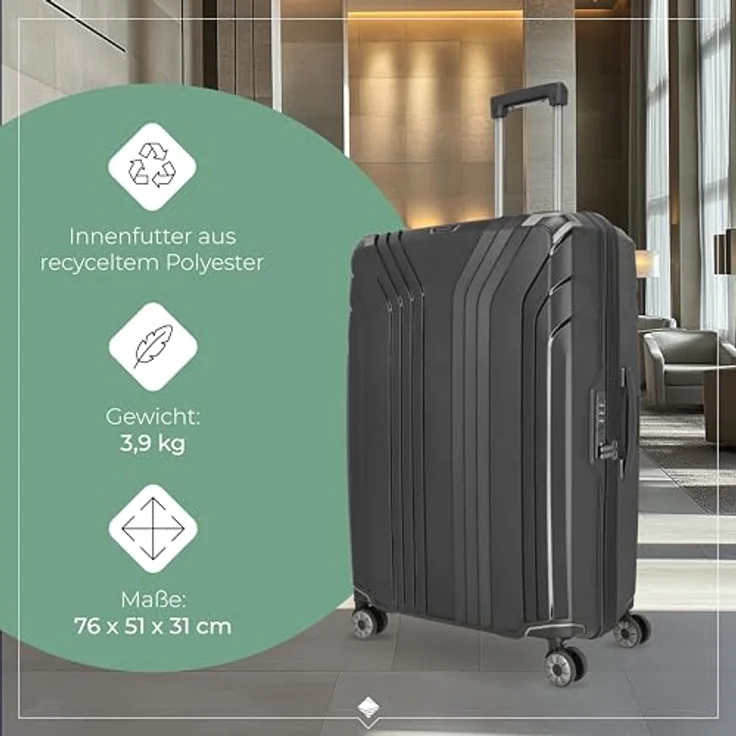 Travelite Elvaa 4w Trolley L Schwarz, 102 l Volumen – Bild 4