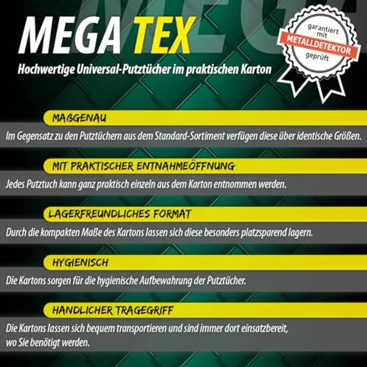 Silisto MEGA Tex Universal-Putztücher Weiß, 32 Stück Allzwecktücher aus 100% Baumwolle, ca. 18-25x60 cm, für Haushalt, Werkstatt und Auto – Bild 3
