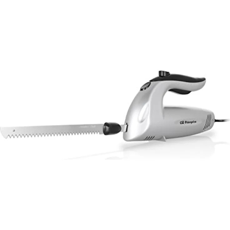 Orbegozo CU 3800 - Elektrisches Messer, 150 W, doppeltes Messer mit Rillen, Sicherheitsschalter, Klinge für gefrorene Speisen