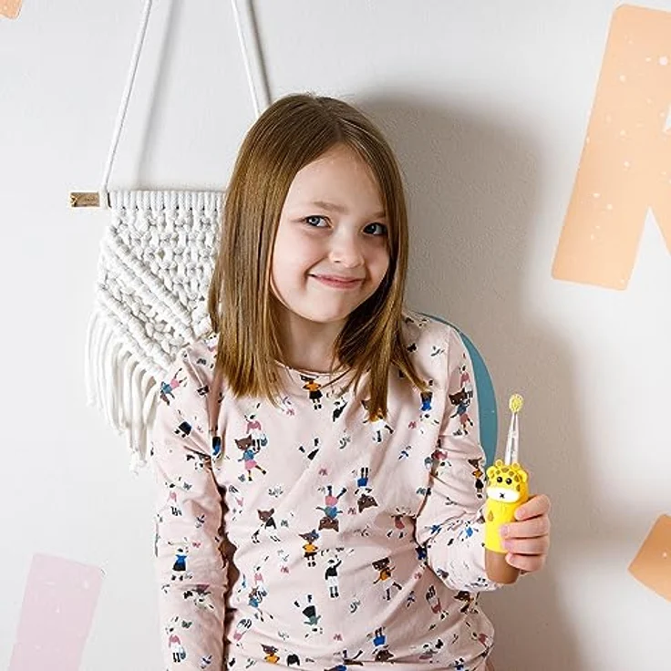 Innogio Elektrische Zahnbürste Sonic Zahnbürste Giraffe gelb, für Kinder von 2 bis 12 Jahren mit 2-Minuten-Timer – Bild 5