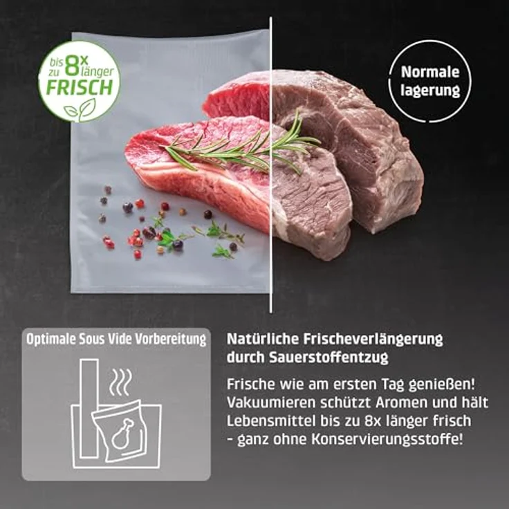 Caso Vakuumierer VRH 700 advanced Pro, 130W, Multi-Zyklus, bicolor, inkl. 1 Rolle 20 x 300 cm, 1 Rolle 28 x 300 cm – Bild 7