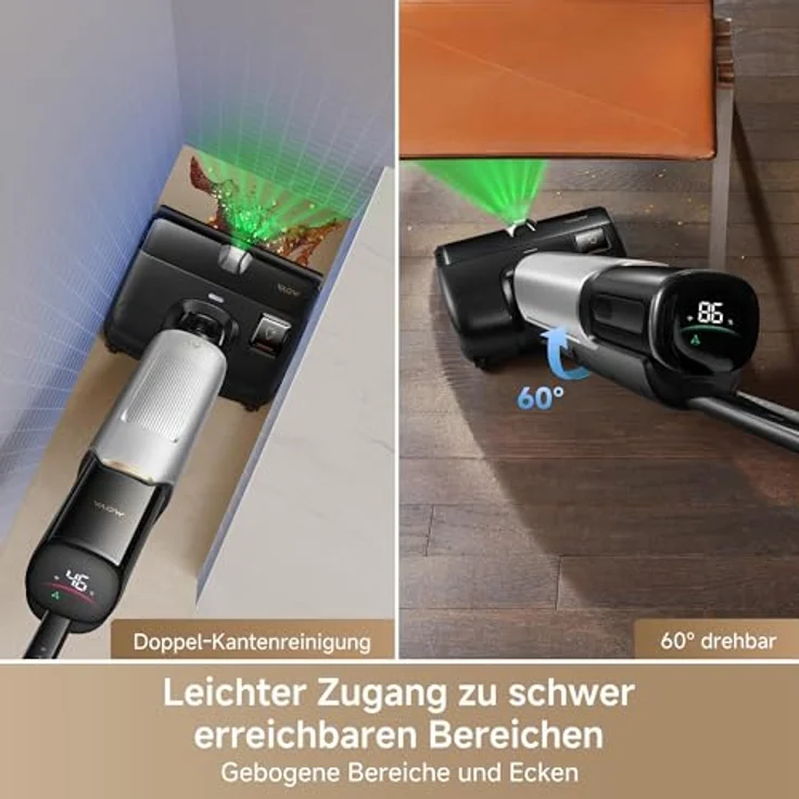 Mova Nass-Trocken-Sauger X4 Plus, 300 W, 20.000Pa Saugkraft, KI-Reinigung, 180°-Design, selbstreinigende Bürste – Bild 7