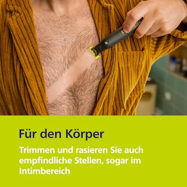 Philips Elektrorasierer OneBlade Pro 360 Face & Body QP6652/30, 3 Aufsätze, 360 Grad Klinge, 20 Längeneinstellungen, inkl. Ladestation & Reiseetui – Bild 4