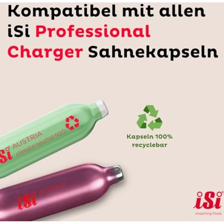 iSi Sahnespender Green Whip, 0,5L Sahnesyphon aus rostfreiem Edelstahl, spülmaschinenfest, HACCP und NSF zertifiziert, für vegane und tierische Schlagsahne – Bild 4