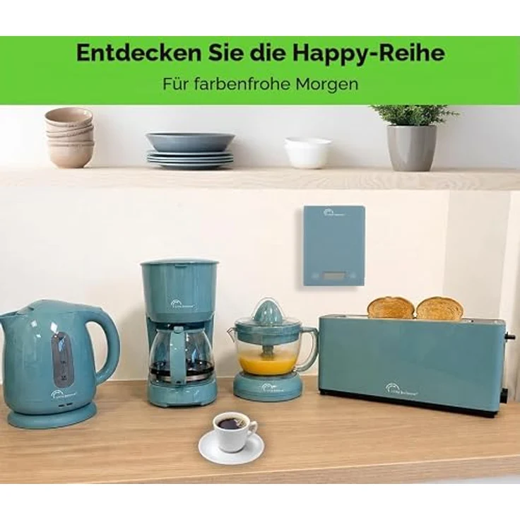 LITTLE BALANCE 8830 Happy Toast, Toaster mit langem Schlitz für Baguette, smaragdgrün, 900 W, 7 Thermostatpositionen, Auftaufunktion, abnehmbarer Krümelbehälter – Bild 2