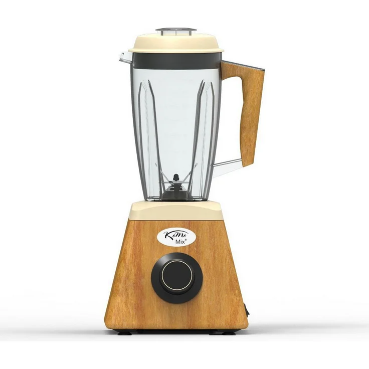 KoMo KomoMix, Standmixer aus Buchenvollholz, 1400 W, 1,7 L, bis zu 30000 U/min, erhältlich in schwarz, rot, weiß, grün, blau, gelb