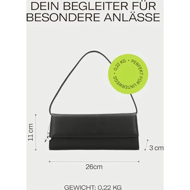 Picard Auguri, Handtasche in Schwarz für besondere Anlässe, elegant und trendig – Bild 5