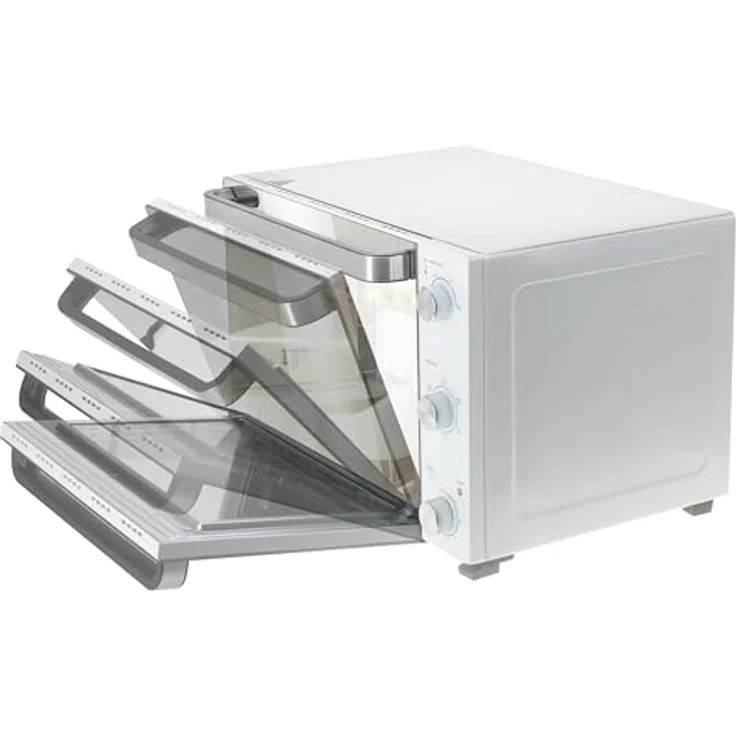 Adler Minibackofen AD 6027, Elektrobackofen, 48L, Umluft, Timer, Drehspieß, Weiß – Bild 3