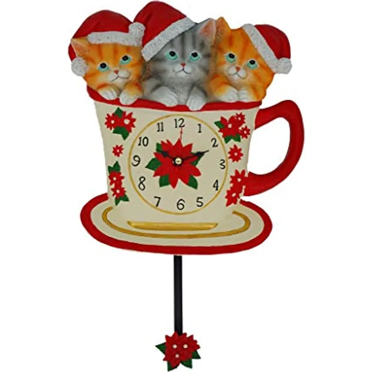 Weihnachtsuhr mit Kätzchen