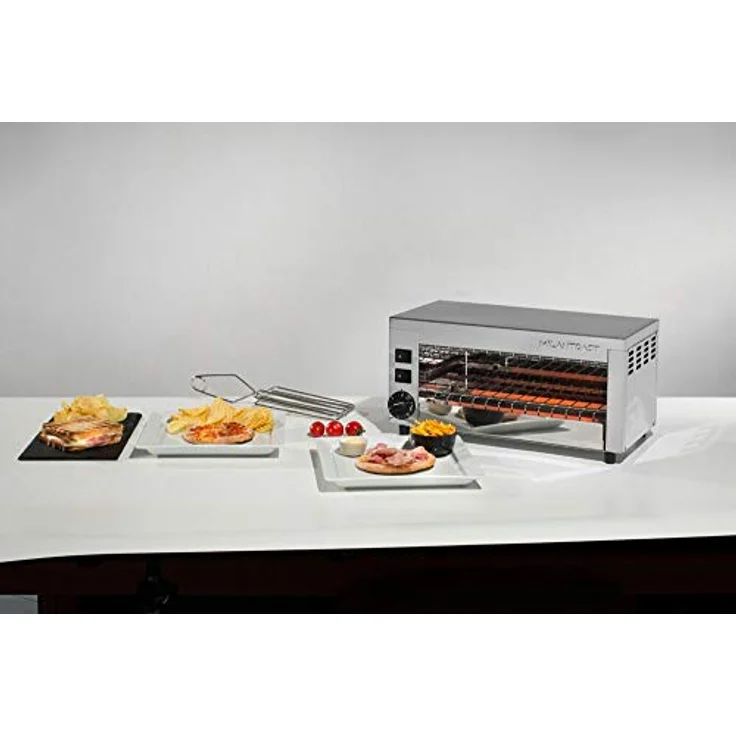 MILANTOAST Infrarotgrill/Salamander Toaster mit 3 Zangen, Edelstahl, Temperaturregelung, Zeitschaltuhr – Bild 5