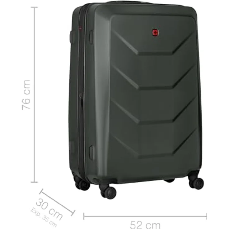 WENGER Prymo Large Hartschalenkoffer, erweiterbar, 93 (107) l, Sicherheitsschloss, anthrazit, mit 4 Rollen und komfortablem Trolley-Griff – Bild 3