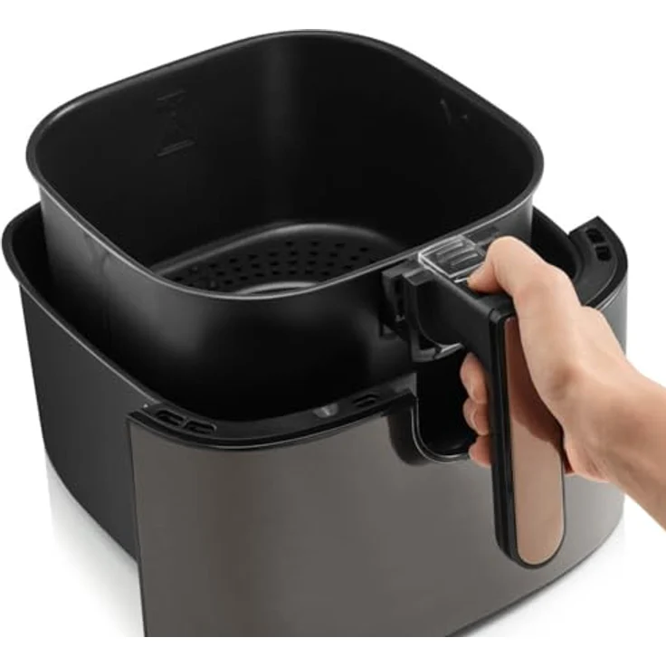 AR2074-G Arzum Airtasty Heißluftfritteuse mit XL Fassungsvermögen, ohne Öl, gesundes Frittieren, digitales Bedienfeld, 8 voreingestellte Kochprogramme, Zeit- und Temperatureinstellung, (Silber) – Bild 4