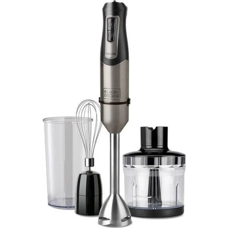 Black & Decker Hand Blender, Stabmixer, Schwarz, Silber – Bild 1