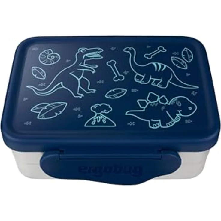 ergobag Lunchbox Edelstahl Brotdosen Set, 2er-Set aus kleiner und großer Dose, 100% BPA-frei, mit hübschen Motiven
