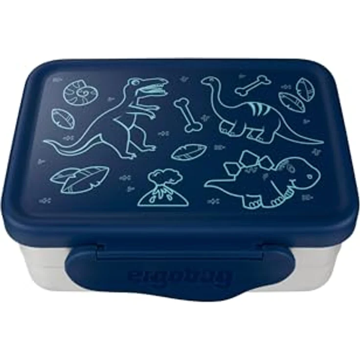 ergobag Lunchbox Edelstahl Brotdosen Set, 2er-Set aus kleiner und großer Dose, 100% BPA-frei, mit hübschen Motiven – Bild 1