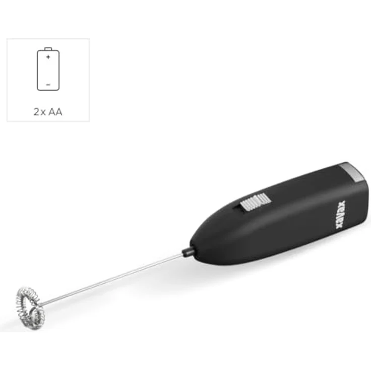 XAVAX | Elektrischer Milchaufschäumer (Milchschäumer, Edelstahl, batteriebetrieben, elektrisch, multifunktional) Farbe Schwarz – Bild 3