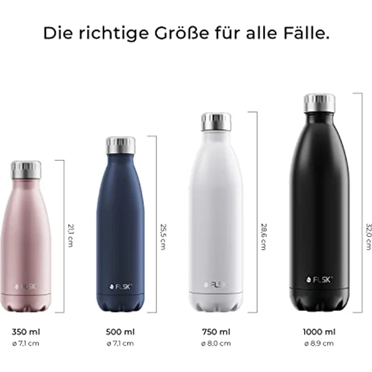 FLSK Das Original New Edition Edelstahl Trinkflasche – Kohlensäure geeignet | Die Isolierflasche hält 18 Stunden heiß und 24 Stunden kalt | ohne BPA und rostfrei – Bild 2