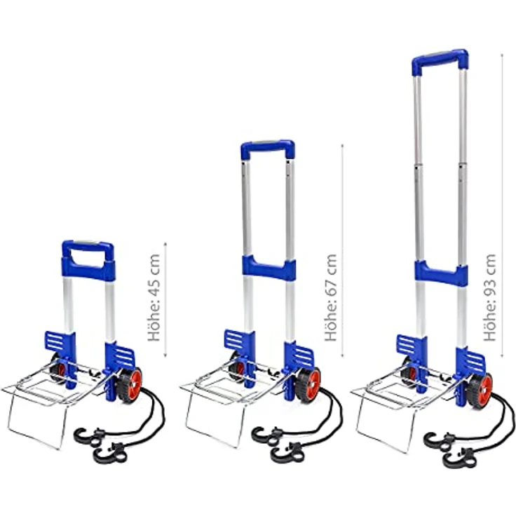 Relaxdays Einkaufstrolley Transport Trolley klappbar für 30 kg, Aluminium-Rahmen, Spanngurte aus Gummi – Bild 4