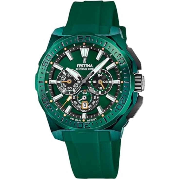 Festina Herrenuhr Chronograph Special Edition, grün, Edelstahl, Quarzwerk, Stoppuhr, Kalender – Bild 2