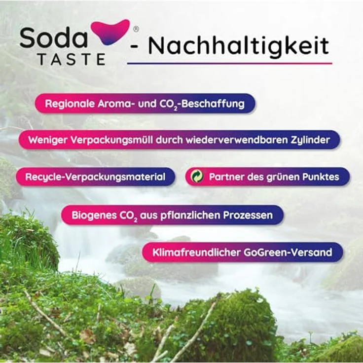 SodaTASTE Sparpaket: Mysoda Woody - Wassersprudler aus erneuerbarem Holzkomposit mit 1L BPA-freier Plastikflasche, CO2-Zylinder Classic + CO2-Zylinder Minze (Rosa) – Bild 5